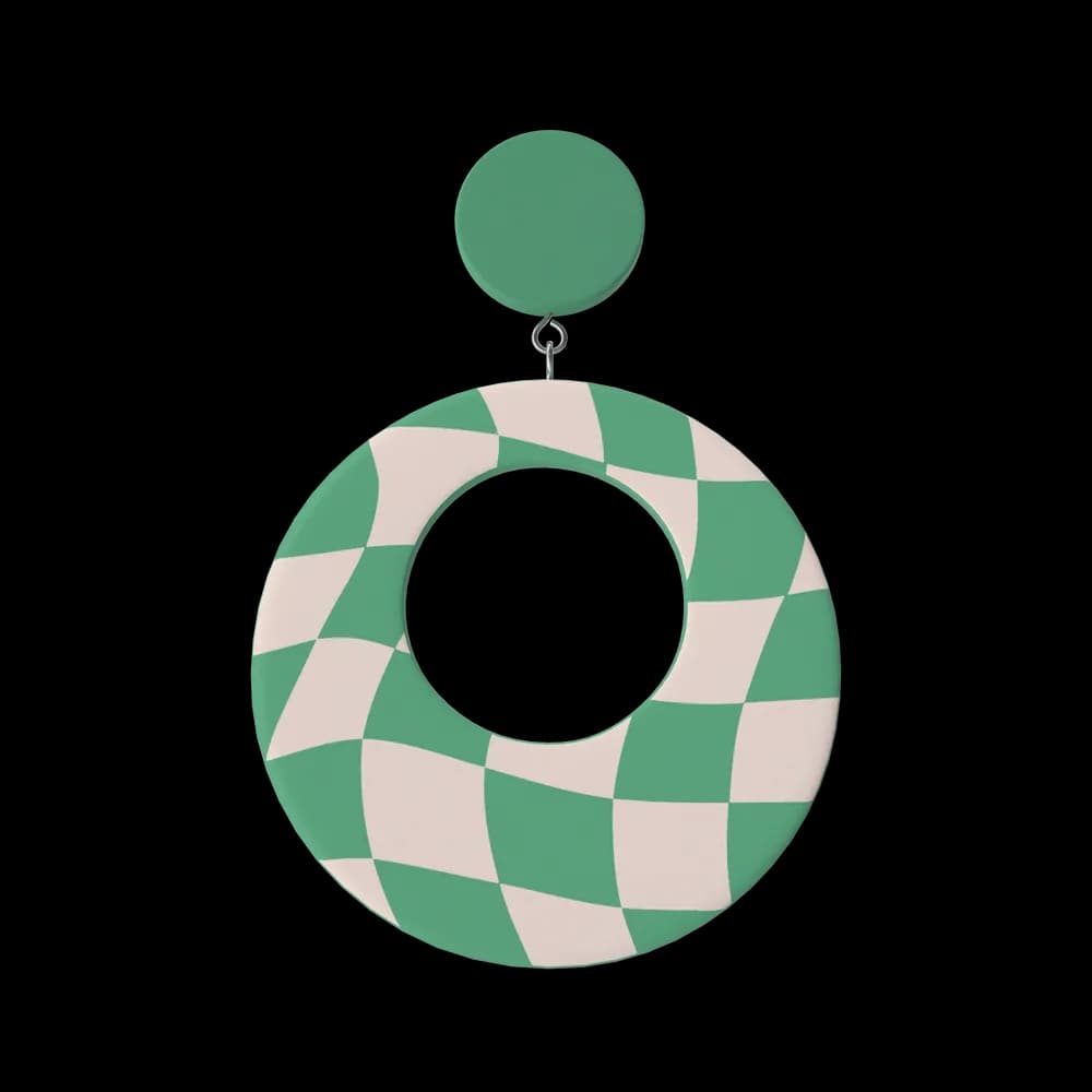 Green Oval Earring - Image 1